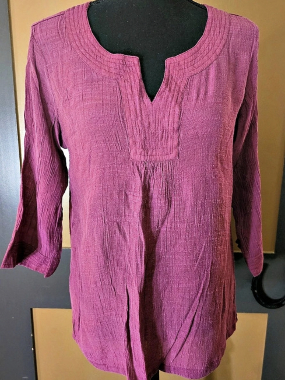 Magenta 3/4 Sleeve Tunic